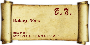 Bakay Nóra névjegykártya