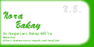 nora bakay business card